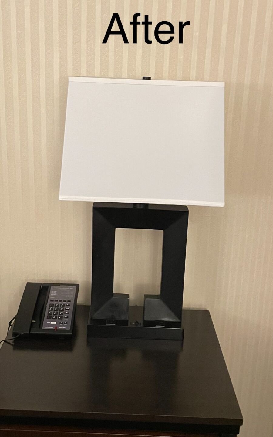 The same hotel desk lamp with a new matching lampshade